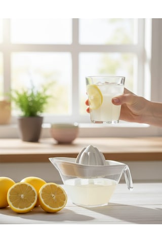 Plastik Hazneli Limonluk Limon Ve Narenciye Sıkacağı 250 Ml Beyaz