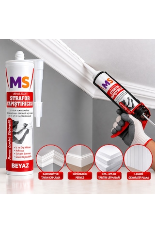 4 Adet Beyaz Strafor Yapıştırıcısı 310 Ml Akrilik Esaslı Kartonpiyer Eps Xps Yapıştırma Tutkalı 480 Gr