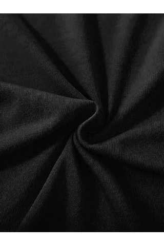 Wear Vexel Kadın Tişört Fiyonk Baskılı Bisiklet Yaka Yazlık Kısa Kol Oversize T-shirt - Siyah Siyah