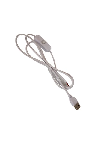 100 Cm 2 Amper Swich'li Açık Uçlu Anahtarlı Beyaz Usb Kablo Usb Erkek Kablo