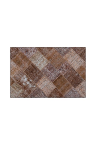 El Dokuması Patchwork Vintage Yün-pamuk Kahve Halı 22240 120 X 180 Cm Kahverengi El Dokuması Patchwork Vintage Yün-pamuk Kahve Halı 22240 120 X 180 Cm Kahverengi