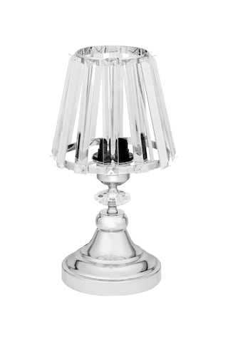 Gerçek Kristal Cam Başlık Krom Metal Gövdeli Yatak Odası Abajur Salon Lambası Krom