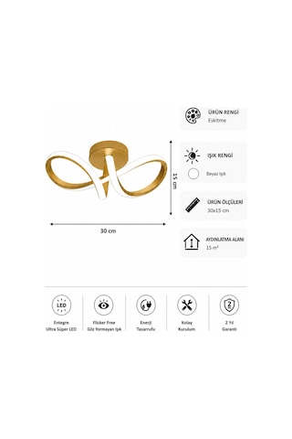 AvizeGO Savo Led Plafonyer Avize Beyaz Işık Eskitme