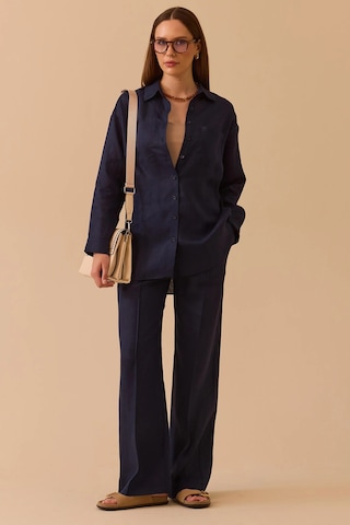 Seçil Kadın Oversize Kesim Gömlek 0036 Lacivert