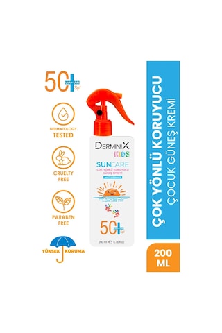 Kids Suya Dayanıklı Çocuk Güneş Kremi Spf50 Uva+uvb 200ml