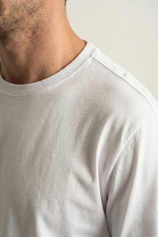 Elemge Pamuk Erkek Süprem Basic T-shirt Compact Penye Tok Kumaş Uzun Kollu Beyaz Sporcu Tişört Body 2XL