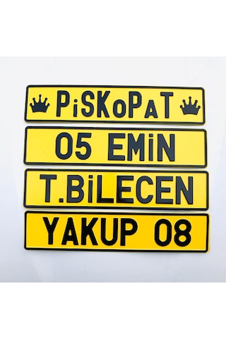 Sarı Dekor Plaka, Süs Plaka, Cam Önü Plaka
