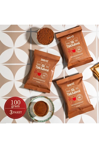 Servet Alâ Türk Kahvesi 100g 3'lü Paket Öğütülmüş