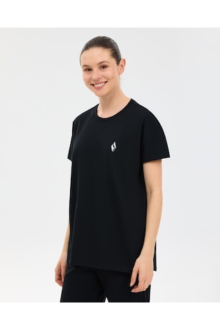 Skechers W Crew Neck Graphic Tee T-shirt Kadın Siyah Tshirt S221482-3817