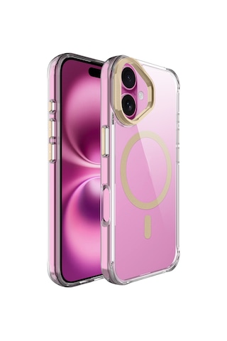 Nourthkiingdom Apple Uyumlu iPhone 17 Kılıf M-safe Şarj Özellikli Airbagli Kamera Standlı Zore Azor Kapak - Lacivert Lacivert