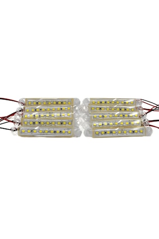 10 Adet Beyaz Parmak Lamba 9 Led 12v 24v