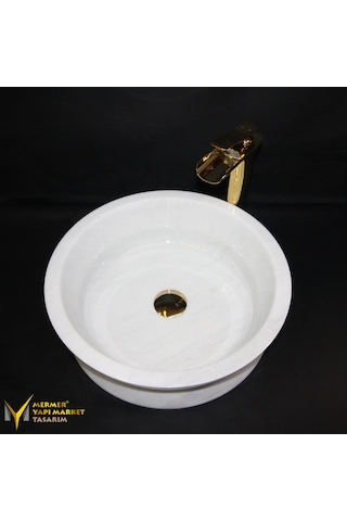 Muğla Beyaz Katlı Yuvarlak Lavabo
