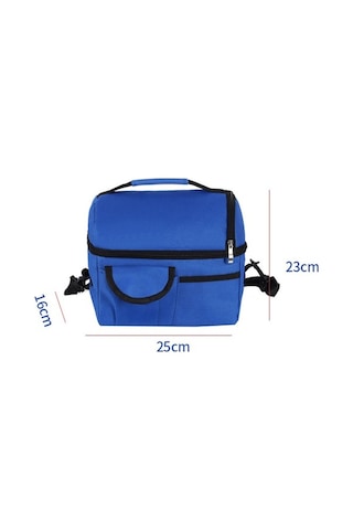 Ulzyvf Çift Bölmeli Isı Yalıtımlı Öğle Yemeği Çantası - Süt Saklama Özellikli Koyu Mavi Koyu Mavi