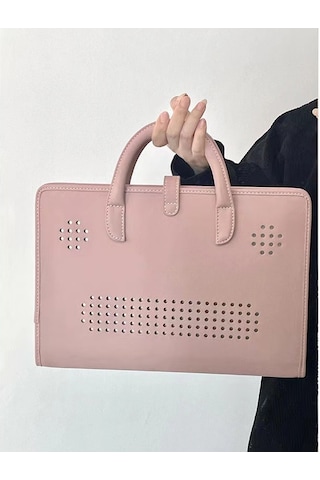 Yystore 16 İnç Evrensel Dizüstü Bilgisayar Çantası Soğutma Fonksiyonu El Çantası Sr7792 Açık Pembe