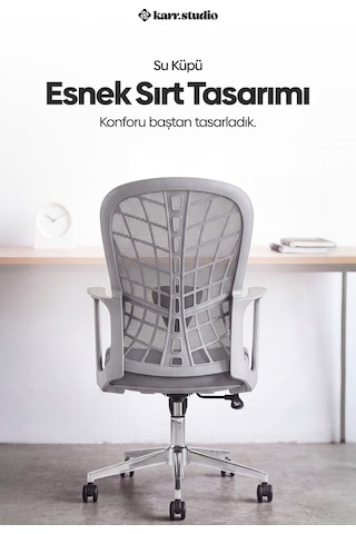 Tiran 3. Nesil Sekreter Koltuğu - Gri