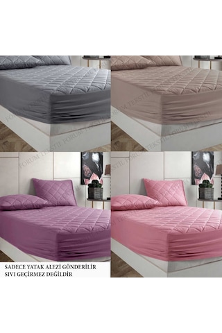 %100 Pamuk Renkli Kapitone Yatak Koruyucu Alez Çarşaf