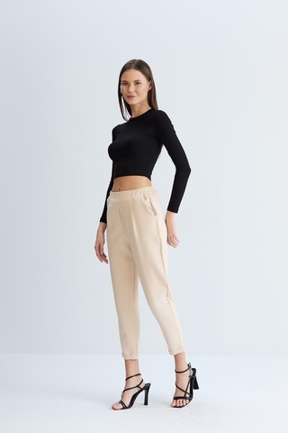 Sortie Collection Duble Paça Bel Lastikli Pantolon Taş-taş Taş