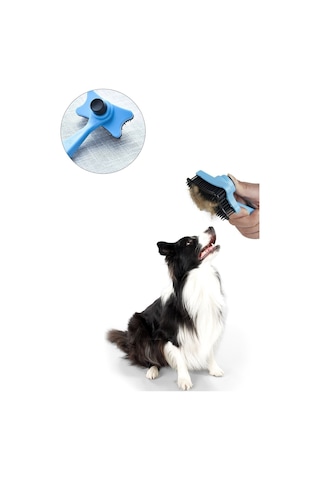 Otomatik Temizlenen Tuşlu Hayvan Tarağı Pratik Kedi Ve Köpek Tarama Fırçası - 111802399