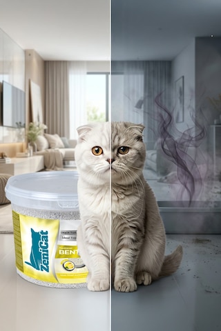 Limonlu Bentonit Kedi Kumu 10 Lt İnce Taneli, Güçlü Topaklanan, Koku Kontrolü, Doğal Kum