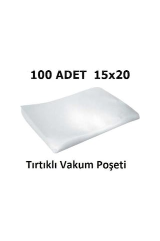 Tırtıklı Vakum Makinesi Poşeti Torbası- 15X20 Cm - 100 Adet