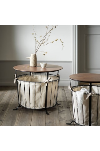 Saklama Bölmeli Sehpa, Siyah-kahverengi, 60 Cm Siyah