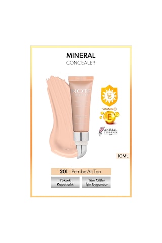 Note Cosmetique Mineral Concealer Spf 15 Yoğun Kapatıcı Metal Başlıklı Göz Altı Kapatıcısı - 201 Açık