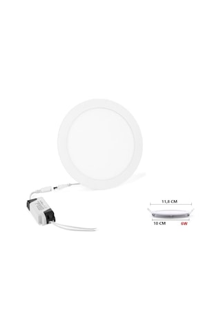6 Watt Slim Yuvarlak Led Panel Sıvaaltı Driver Dahil