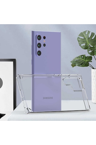 Zore Galaxy Uyumlu S22 Ultra Kılıf Msra Coss Kapak - Renksiz Renksiz
