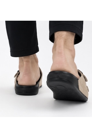 N Napa Shoe Pld.5002e.bej Terlik Napa Shoe Erkek Çift Tokalı Günlük Comfort Terlik Bej