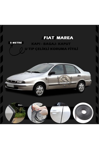Fiat Marea Oto Araç Kapı Koruma Fitili 5 Metre Parlak Siyah Renk