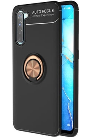Oppo Reno 3 Kılıf Yüzüğü Stant Ve Araç Tutucu Olabilen Şık Esnek Premium Silikon Kapak Ryc/ravel Siyah - Rose Gold