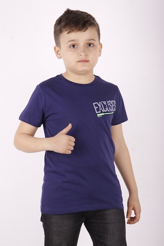 Toontoy Erkek Çocuk Excuses Baskılı Cepli Tişört Lacivert