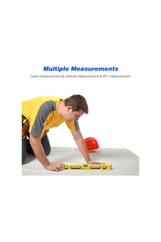 Leezsing 60 Cm Alüminyum Ağır Duty Seviye Cihazı, Güçlü Mıknatıslı, Yüksek Hassasiyetli Ölçüm Aracı, Sarı Renk