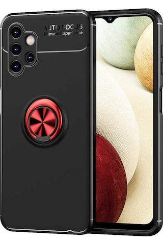 Samsung Uyumlu Galaxy A13 4g Kılıf Zore Ravel Silikon Kapak Siyah-Kırmızı
