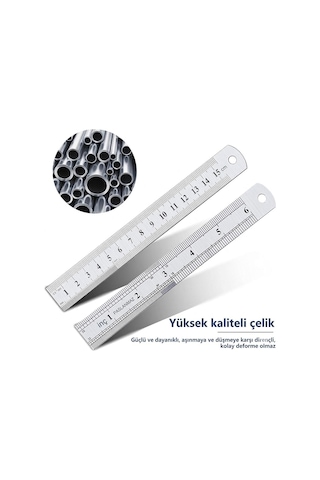 Çelik Cetvel 15cm 0,7x15mm Gri