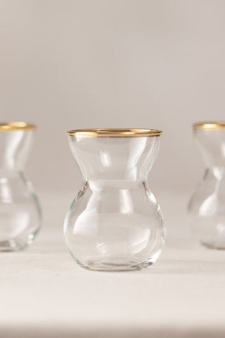 Rakle Astoria Gold 6'lı Çay Bardağı Seti 140 Cc Renkli