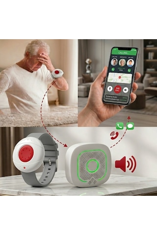 Yaşlı Hasta Sos Buton Panik Bileklik Alarm Seti Wifi Özellikli Yaşlı Hasta Sos Buton Panik Bileklik Alarm Seti Wifi Özellikli