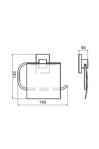 Krom Kapaklı Kare Pirinç Tuvalet Kağıtlığı Paslanmaz