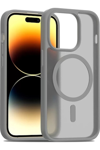 Mey İthalat Apple İphone Uyumlu 14 Pro Jota Magsafe Kapak - Titan Gri