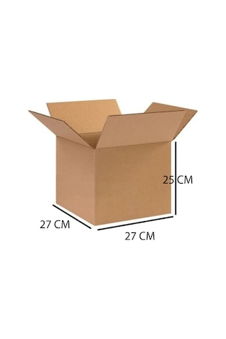 Kutu Boş Karton Koli Tasıma Kolisi 27x27x25 Orta Boy 5 Li Adet 27 X 27 X 3