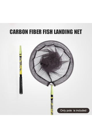 Neevoyu Kuru Karbon Fiber Olta Av Ağı Çubuğu 2.1m Uzatılabilir Katlanabilir, Ultra Hafif Sabit Pozisyonlayıcı, Kaymazsa Tutuş, Ağ Kafası Yok