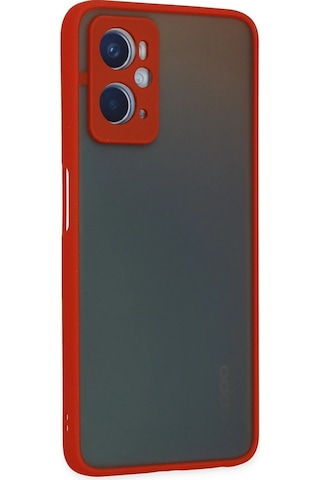 Gld-spt- Newface Oppo A96 Kılıf Montreal Silikon Kapak - Kırmızı