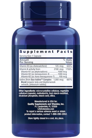 Life Extension Vitamins D And K1 And K2 Sea-ıodine
