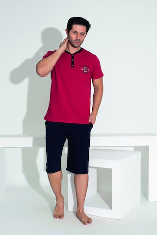 Remsa Erkek Şort Tshirt Pijama Takımı 25257 Kırmızı Kımızı01