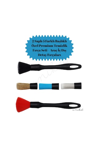 Unikat Çeşitli Detay Fırça Seti 2 Sap 5 Farklı Başlıklı 1 Adet