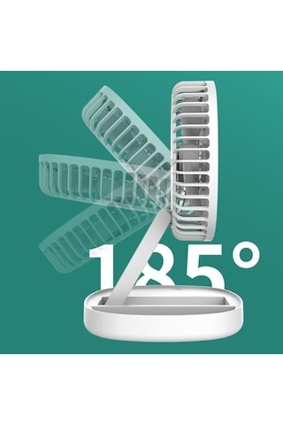Ventilatör Soğutma Fanı Katlanabilir Mini Kablosuz Ev Ofis Masa Kat Ayakta Elektrikli Fan Üfleyici Şarj Edilebilir Fanlar 5904 Beyaz