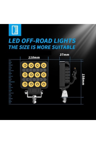 Off Road Çalışma Lambası Ve Sis Farı 4 İnç Selamlamalı Çakar İkaz Gündüz Led Drl 2 Mod 12/24 V