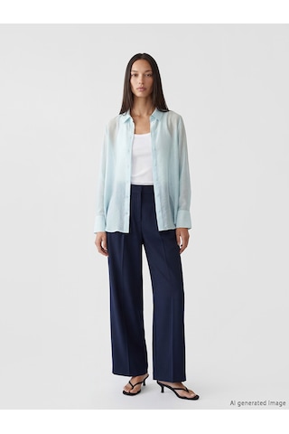 Lcwaıkıkı Classic Yeşil Oversize Kadın Gömlek