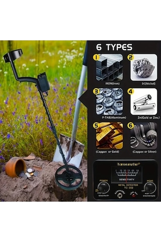 Besthome1 Dream011 Siyah 8 Hassas Metal Dedektörü: 6 Mod, Dayanıklı Plastik Gövde, Ergonomik Sap