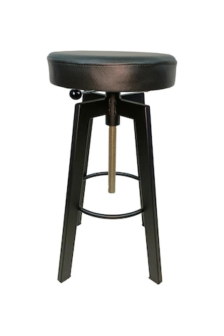 Helen Bar Sandalyesi Bar Taburesi Siyah Deri Oturak Çok Renkli